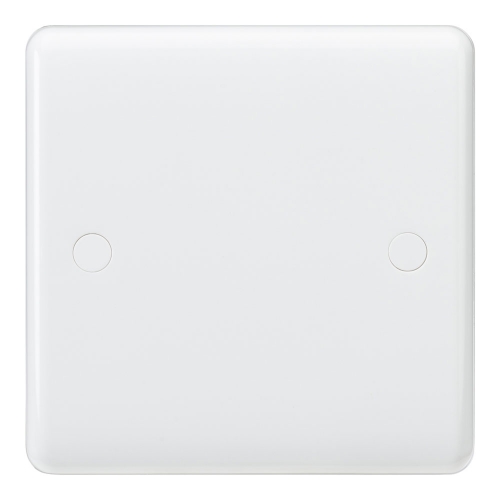 Knightsbridge CU8350 White Curved Edge 1 Gang Blank Plate