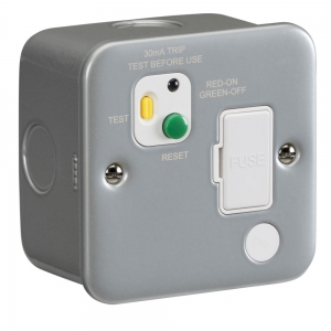 Knightsbridge M6RCD Metalclad 13A 30mA DP Passive Type A Unswitched Fused Connection Unit