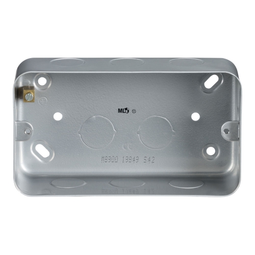 Knightsbridge M8900 Metalclad 2 Gang 44mm Surface Mounting Box With