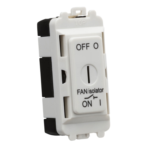 Knightsbridge GDM021U White 10A TP Fan Isolator Key Gridswitch Module