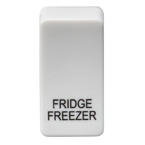 Knightsbridge GDFRIDU White Grid Rocker Cover Engraved FRIDGE/FREEZER