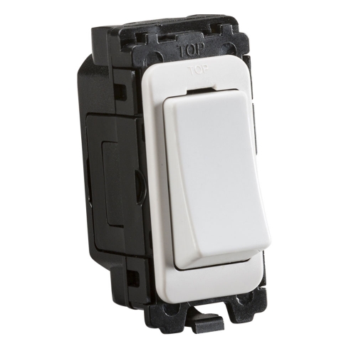 Knightsbridge CUGM1 White 20Ax 1 Way SP Gridswitch Module For Curved Edge Accessories