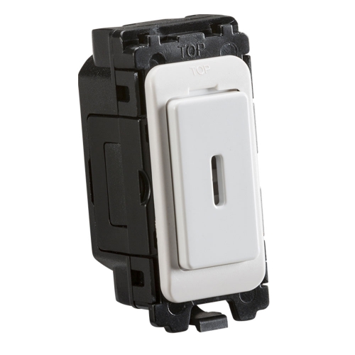 Knightsbridge CUGM7 White 20Ax 2 Way SP Key Gridswitch Module For Curved Edge Accessories