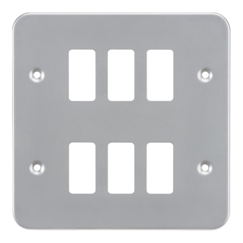 Knightsbridge GDFP006M Metalclad 6 Module Grid Frontplate On 146x146mm Plate