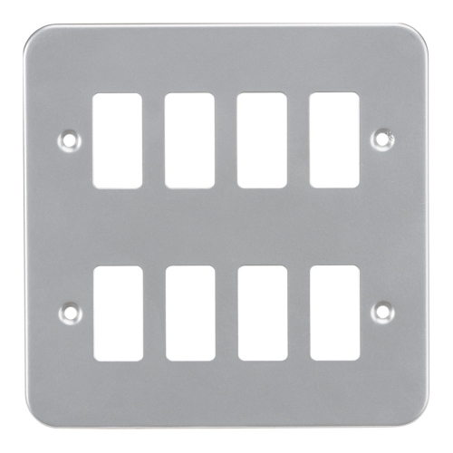 Knightsbridge GDFP008M Metalclad 8 Module Grid Frontplate On 146x146mm Plate