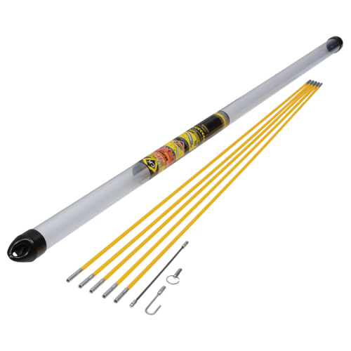 CK Tools T5420 Mighty Rod Pro 5m Cable Rod Set With 5 x 1mm PRO Rods, Cable Hook, 190mm Coiled Steel Flexi Lead & Mini Eye + Ring CK Tools T5420 Mighty Rod Pro 5m Cable Rod Set With 5 x 1mm PRO Rods, Cable Hook, 190mm Coiled Steel Flexi Lead & Mini Eye + Ring