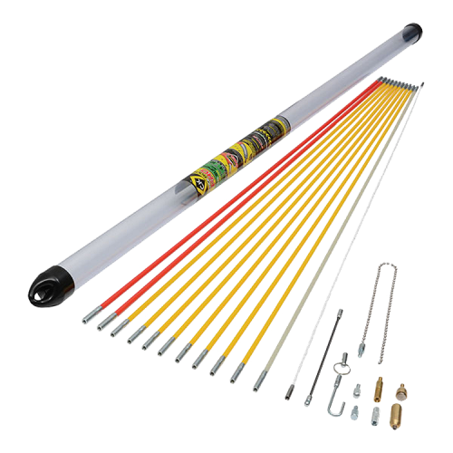 CK Tools T5422 Mighty Rod Pro 12m Cable Rod Set With 10 x 1mm Assorted PRO Rods, Cable Hook, 190mm Coiled Steel Flexi Lead, Mini Eye + Ring, Gender Changer, Flat Bullet, Domed Bullet, Torch, Magnet & Chain CK Tools T5422 Mighty Rod Pro 12m Cable Rod Set With 10 x 1mm Assorted PRO Rods, Cable Hook, 190mm Coiled Steel Flexi Lead, Mini Eye + Ring, Gender Changer, Flat Bullet, Domed Bullet, Torch, Magnet & Chain
