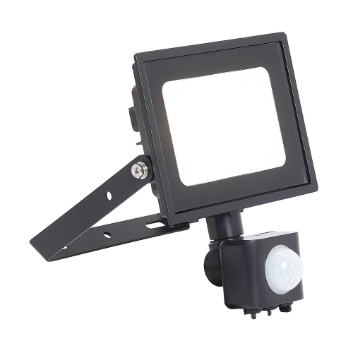Ansell Lighting AEDELED10/WW/PIR Eden 10W 894Lm IP44 LED Security Floodlight With PIR & Warm White 3000K LEDs Black Aluminium