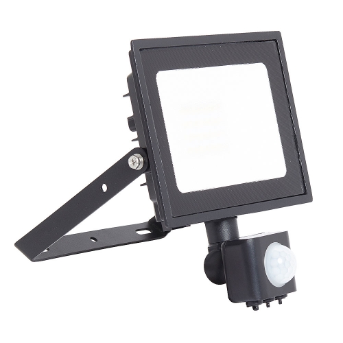 Ansell Lighting AEDELED20/WW/PIR Eden 20W 1720Lm IP44 LED Security Floodlight With PIR & Warm White 3000K LEDs Black Aluminium