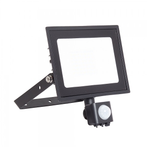 Ansell Lighting AEDELED30/CW/PIR Eden 30W 2762Lm IP44 LED Security Floodlight With PIR & Cool White 4000K LEDs Black Aluminium