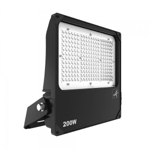 Ansell Lighting AAZLED200/ASY Aztec Asymmetric Black Die-Cast Aluminium LED Floodlight With Asymmetric Lens & Daylight White 5000K LEDs For Industrial Installations IP66 200W 28250Lm 240V Height: 398mm | Width: 300mm | Depth: 70mm