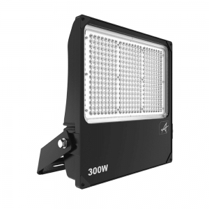Ansell Lighting AAZLED300/ASY Aztec Asymmetric Black Die-Cast Aluminium LED Floodlight With Asymmetric Lens & Daylight White 5000K LEDs For Industrial Installations IP66 300W 42500Lm 240V Height: 470mm | Width: 363mm | Depth: 80mm
