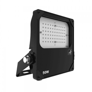 Ansell Lighting AAZLED50 Aztec Symmetrical Black Die-Cast Aluminium LED Floodlight With Symmetical Lens & Cool White 5000K LEDs For Industrial Installations IP66 50W 7000Lm 240V Height: 267mm | Width: 190mm | Proj: 55mm