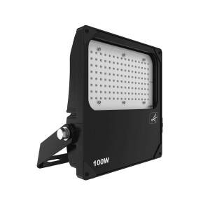 Ansell Lighting AAZLED100 Aztec Symmetrical Black Die-Cast Aluminium LED Floodlight With Symmetrical Lens & Daylight White 5000K LEDs For Industrial Installations IP66 100W 14750Lm 240V Height: 314mm | Width: 230mm | Depth: 61mm