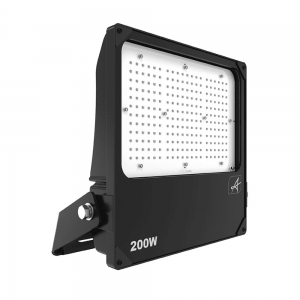 Ansell Lighting AAZLED200 Aztec Symmetrical Black Die-Cast Aluminium LED Floodlight With Symmetrical Lens & Daylight White 5000K LEDs For Industrial Installations IP66 200W 28500Lm 240V Height: 398mm | Width: 300mm | Depth: 70mm