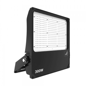 Ansell Lighting AAZLED300 Aztec Symmetrical Black Die-Cast Aluminium LED Floodlight With Symmetrical Lens & Daylight White 5000K LEDs For Industrial Installations IP66 300W 44000Lm 240V Height: 470mm | Width: 363mm | Depth: 80mm