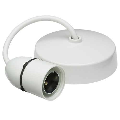 Knightsbridge SN8270 6"/150mm BC Ceiling Pendant Pre-Wired White