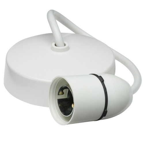 Knightsbridge SN8280 9"/225mm BC Ceiling Pendant Pre-Wired White