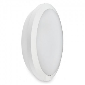 Collingwood Lighting WL9515SCS WL95 White ABS Round Wattage Selectable CCT LED Bulkhead With Opal Polycarbonate Diffuser & 3000K/4000K/6500K Selectable LEDs IP65 10-15W 1100-1800Lm 240V DiaØ: 300mm | Proj: 85mm