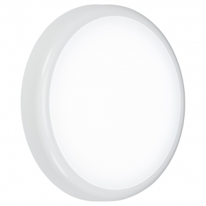Knightsbridge BT14ACT White All Polycarbonate Round CCT LED Bulkhead With Opal Diffuser & 3000K/4000K/5700K Selectable LEDs IP65 14W 1130-1260Lm 230V DiaØ: 315mm | Proj: 74mm