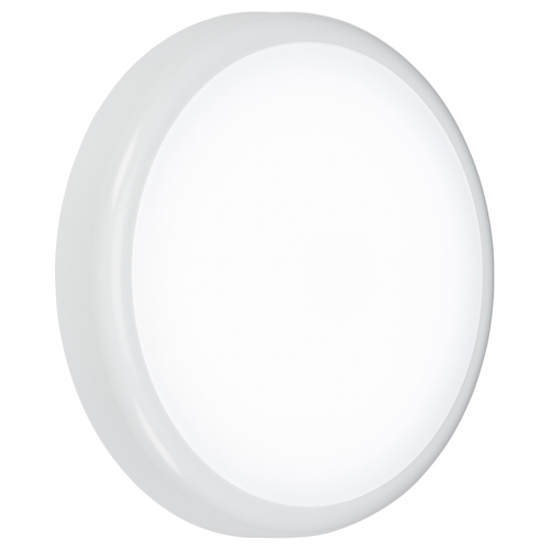 Knightsbridge BT14ACTEM White All Polycarbonate Emergency Round CCT LED Bulkhead With Opal Diffuser & 3000K/4000K/5700K Selectable LEDs IP65 14W 1130-1260Lm 230V DiaØ: 315mm | Proj: 74mm