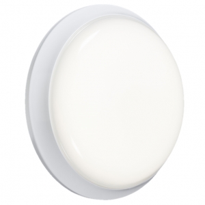 Knightsbridge BL12ALED White All Polycarbonate Round LED Bulkhead With Opal Diffuser & Cool White 4000K LEDs IP54 14W 1300Lm 230V DiaØ: 305mm | Proj: 84mm