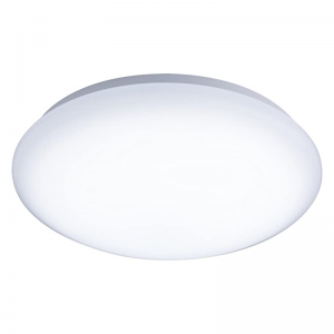 Knightsbridge BF1430EM White Polycarbonate Emergency Round LED Bulkhead With Opal Diffuser & Daylight White 6000K LEDs IP44 14W 1020Lm 230V DiaØ: 291mm | Proj: 97mm