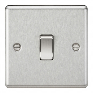 Knightsbridge CL834BC Brushed Chrome Rounded Edge 20A DP Control Switch