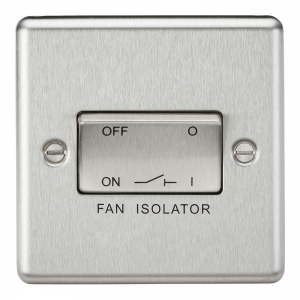 Knightsbridge CL11BC Brushed Chrome Rounded Edge 10A TP Fan Isolator Switch