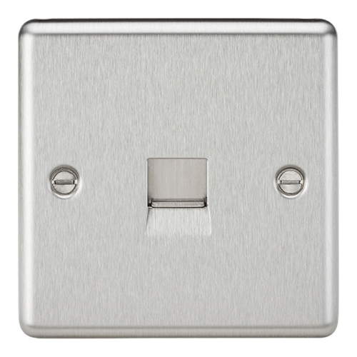 Knightsbridge CL73BC Brushed Chrome Rounded Edge Single BT Phone Master Socket