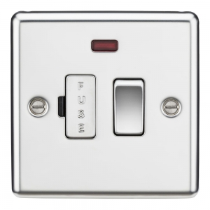 Knightsbridge CL63NPC Polished Chrome Rounded Edge 13A Switched Fused Connection Unit With Neon