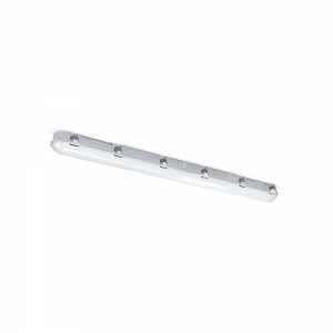 JCC Lighting JC180001 ToughLED Pro Grey All Polycarbonate 4ft Single Anti-Corrosive LED Batten With Frosted Diffuser & Cool White 4000K LEDs IP65 18W 2600Lm 240V Length: 1270mm | Width: 96mm | Proj: 81mm