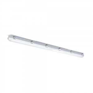JCC Lighting JC180033 ToughLED Pro Grey All Polycarbonate 5ft Single Anti-Corrosive LED Batten With Frosted Diffuser & Cool White 4000K LEDs IP65 29W 4200Lm 240V Length: 1570mm | Width: 96mm | Proj: 81mm
