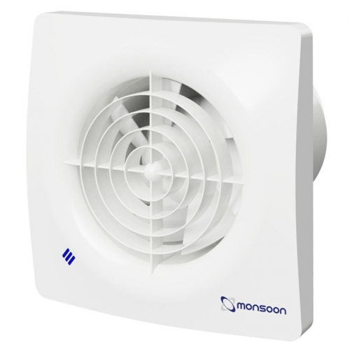 National Ventilation MONS100PCA EnergysaverZone 1 Silence 100mm/4 Inch IP45 Mains Voltage Energy Saving Silent Axial Fan With Pullcord White
