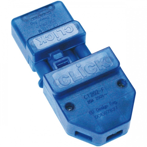 Scolmore CT202C-PACK (Pack of 10) Flow Blue 4 Pole Fast-Fit Screw Down Cord Grip Connector 20A 240V