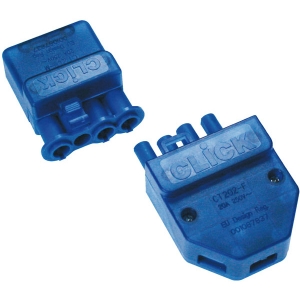 Scolmore CT202C-PACK (Pack of 10) Flow Blue 4 Pole Fast-Fit Screw Down Cord Grip Connector 20A 240V