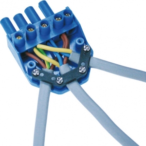 Scolmore CT202C-PACK (Pack of 10) Flow Blue 4 Pole Fast-Fit Screw Down Cord Grip Connector 20A 240V
