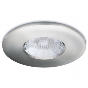 JCC Lighting JC010010/BN Fireguard® Next Generation Round Fixed GU10 Fire-Rated Downlight With Brushed Nickel Aluminium Bezel - Requires LED Lamp IP20 7W GU10 240V Dia Ø: 87mm | Recess Depth: 108.7mm | Cut-Out: 74mm
