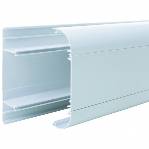 Marshall Tufflex CEP1MWH Sterling Curve Profile 1 White Three Compartment Curved / Curved Dado Trunking Assembly With Base Unit, Main Compartment Cover & 2 x Curved Covers Height: 167mm | Width: 50mm | Length: 3m