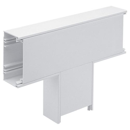 Marshall Tufflex EFT10WH Sterling Mono Plus 10 White Single Compartment Trunking Fabricated Up / Down Flat Tee Height: 100mm | Width: 50mm
