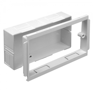 Marshall Tufflex EAB2WH Sterling White 2 Gang Adjustable Trunking Accessory Mounting Box Depth: 32mm - 40mm