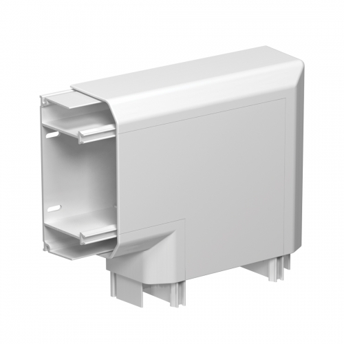 Marshall Tufflex EFA20MWH Sterling Compact White Three Compartment Trunking 90° Up / Down Flat Angle With Moulded Cover Height: 140mm | Width: 50mm