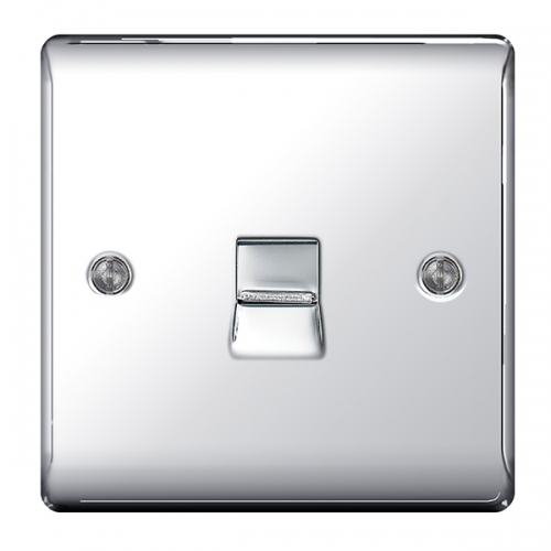 BG Electrical NPCBTS1 Nexus Raised Edge Polished Chrome Screwed Single BT Secondary Telephone Socket