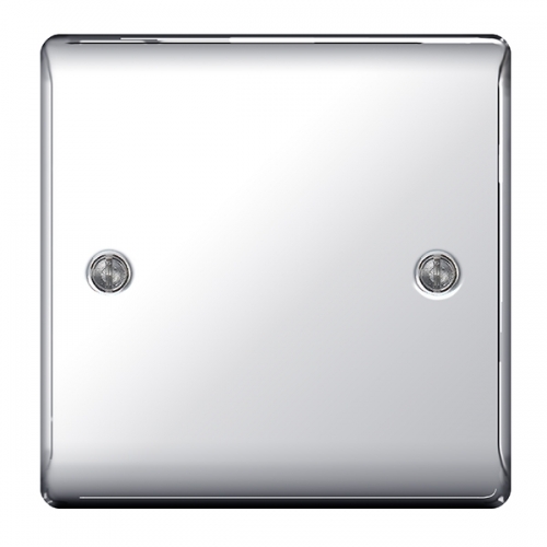 BG Electrical NPC94 Nexus Raised Edge Polished Chrome Screwed 1 Gang Blank Plate