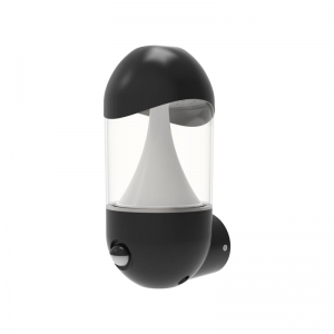 Ansell Lighting ALEOLED/WL/PIR Leo CCT Black Polycarbonate LED Security Half Lantern With PIR, Colour Selectable LEDs, White Reflector & Clear Polycarbonate Diffuser 8W 450Lm 240V Height: 291mm | Width: 126mm | Proj: 140mm