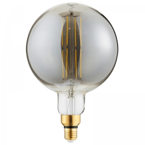 Forum Lighting INL-34028-SMK InLite Smoked Glass 6W 450Lm Large Vintage G180 LED ES Filament Lamp 230V DiaØ: 180mm | Length: 230mm