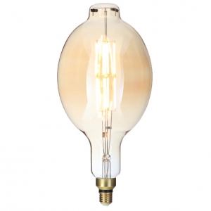 Forum Lighting INL-34030-AMB InLite Amber Glass 6W 450Lm Large Vintage BT180 LED ES Filament Lamp 230V DiaØ: 180mm | Length: 360mm