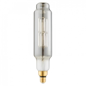 Forum Lighting INL-34031-SMK InLite Smoked Glass 6W 450Lm Large Vintage T80 LED ES Filament Lamp 230V DiaØ: 80mm | Length: 330mm