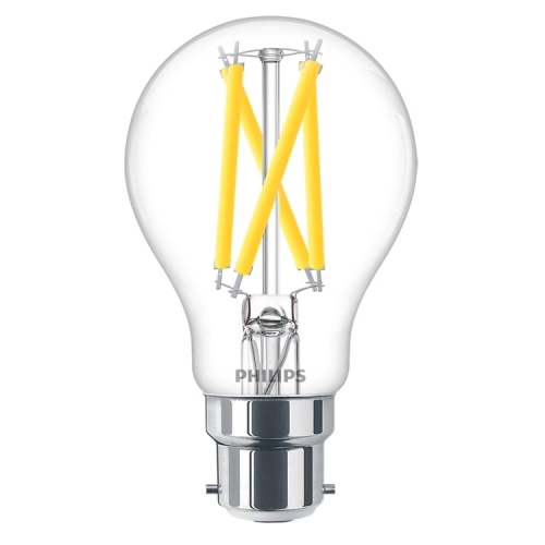 Philips 929003011202 Master Value Dimmable 7.2W Clear Glass GLS Filament Lamp BC Cap 2200K-2700K