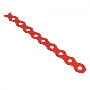 BANDR Red PVC Covered Mild Steel All Round Fixing Band With Pre-Drilled Holes Width: 12mm | Length: 10m